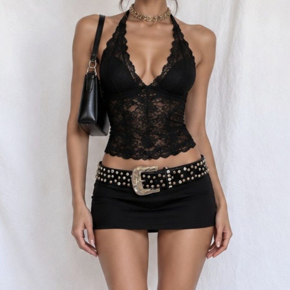 Zara Black Suede Gold Hardware Rhinestone Western Cowboy Inspired Belt